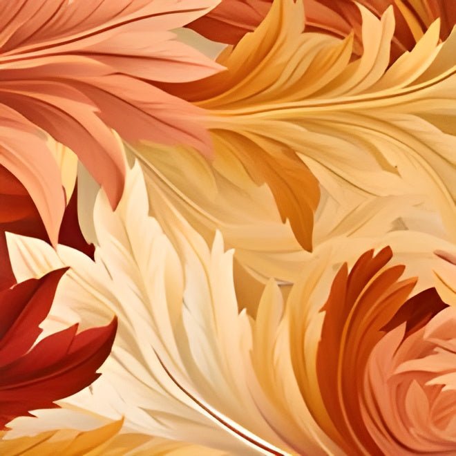 Feathered Foliage Collection: Rococo-Inspired Autumn Patterns Collection - Pattern Symphony
