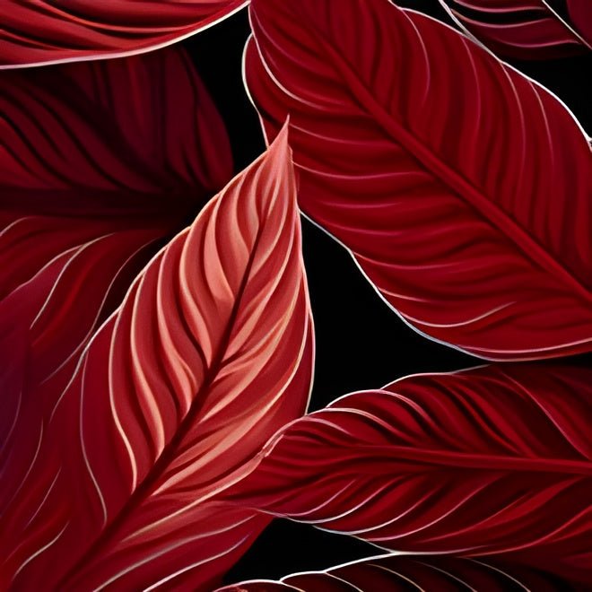 Scarlet Whispers: Lush Autumn Colours in Botanical Bliss Collection - Pattern Symphony