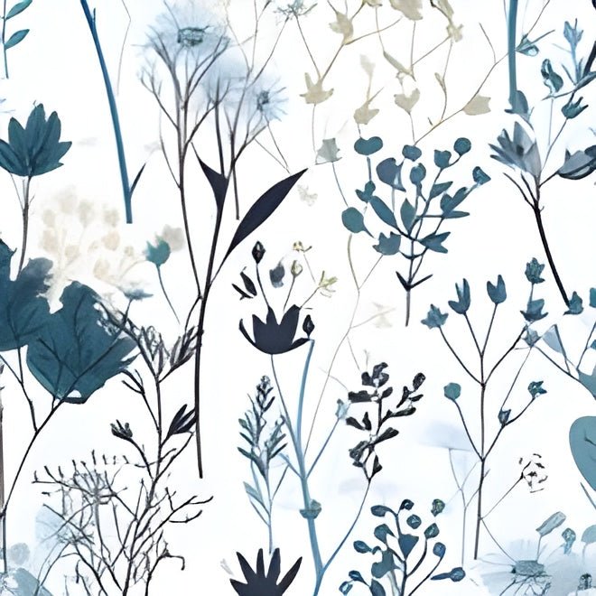 Serene Blue Wildflower - Pattern Symphony