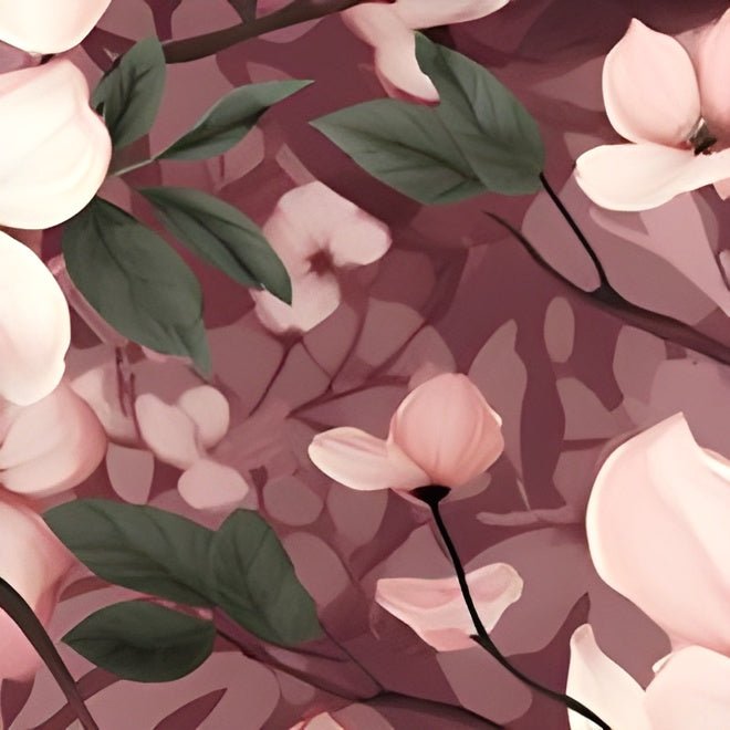 Sparse Dogwood Blossoms - Elegant Floral Design Collection - Pattern Symphony