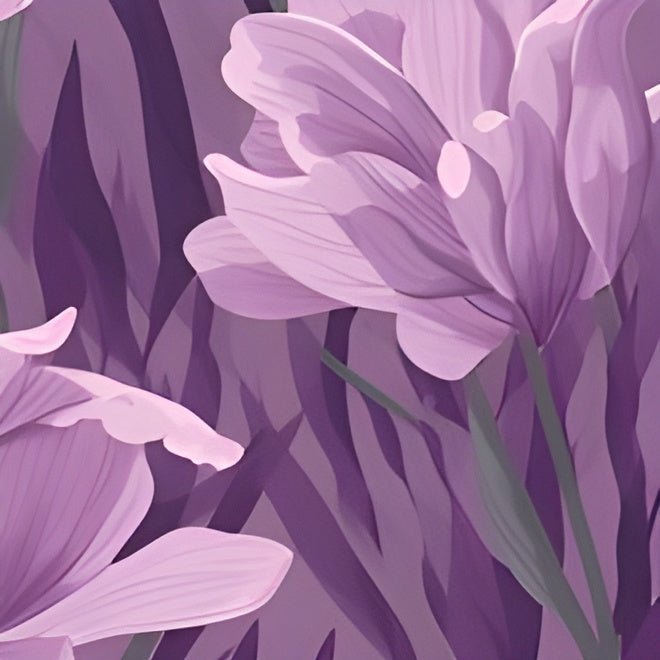 Springtime Violet Harmony - Delicate Purple Blooms Design - Pattern Symphony