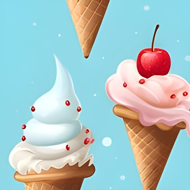 Sundae Funday - Whimsical Ice-cream Cones Collection - Pattern Symphony