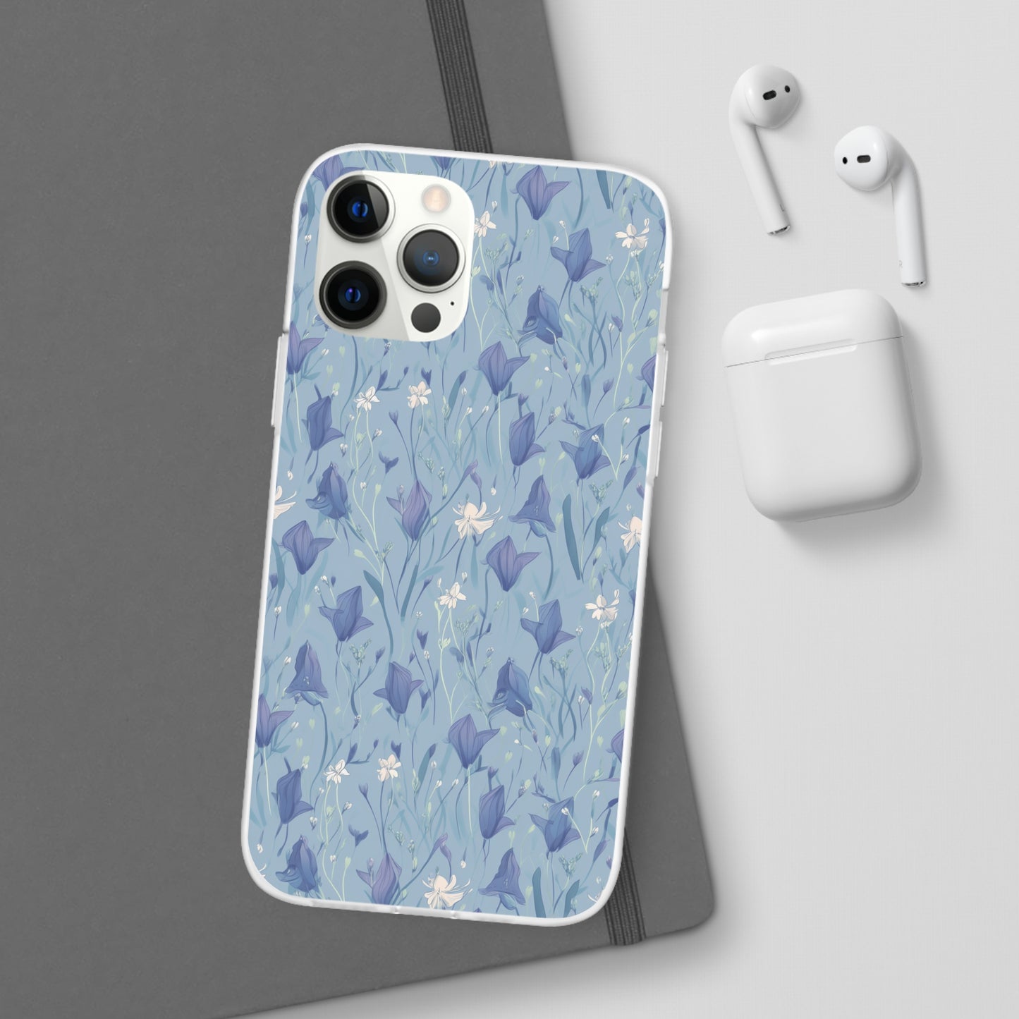 Enchanting Bluebell Harmony Phone Case - Captivating Floral Design - Spring Collection - Flexi Cases Phone Case Pattern Symphony iPhone 12 Pro with gift packaging  
