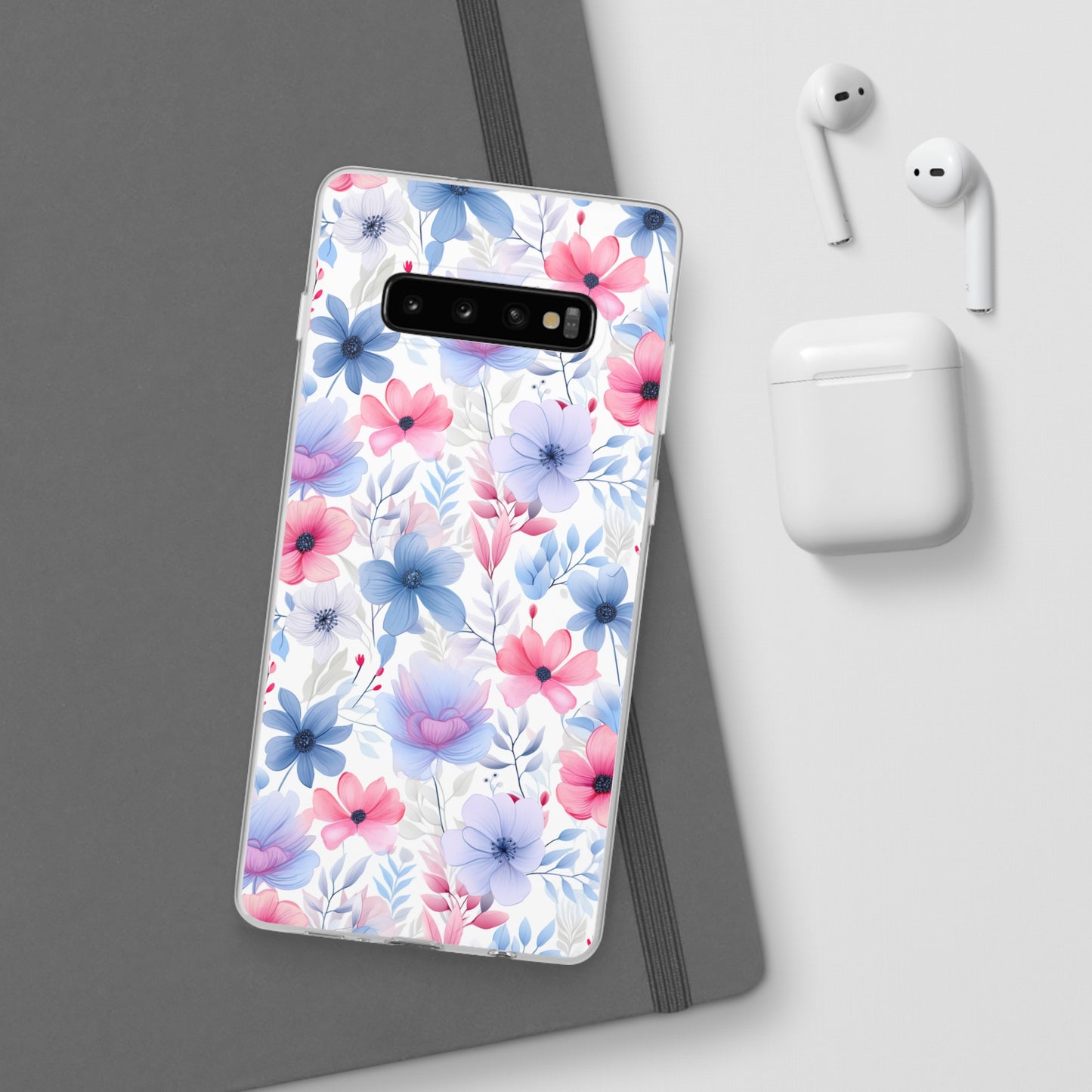 Floral Whispers - Soft Hues of Violets, Pinks, and Blues - Flexi Phone Case Phone Case Pattern Symphony Samsung Galaxy S10 Plus  