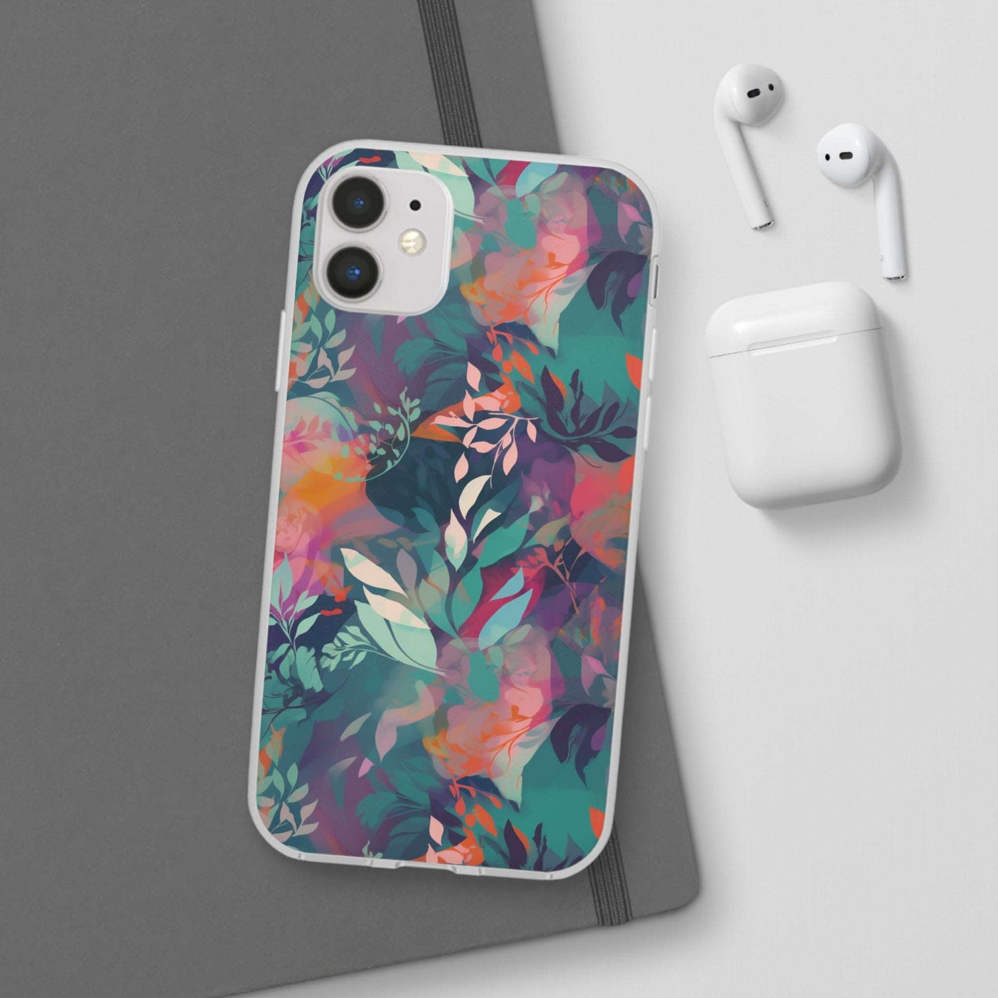Botanical Bliss - Stylized Abstract Flower Design Flexible Phone Case Phone Case Pattern Symphony iPhone 11  