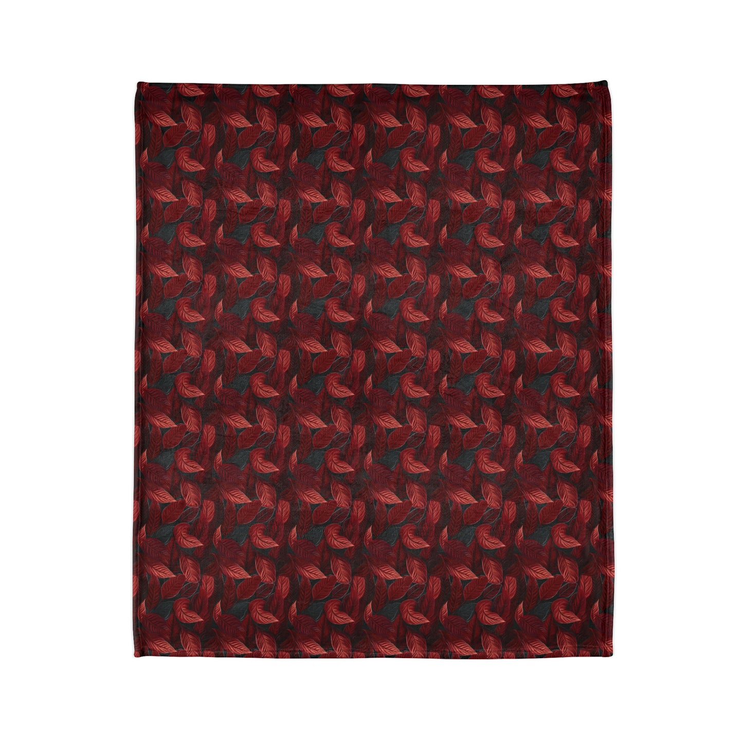 Scarlet Whispers: Lush Autumn Colours in Botanical Bliss - The Ideal Throw for Sofas