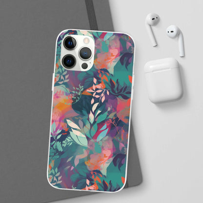 Botanical Bliss - Stylized Abstract Flower Design Flexible Phone Case Phone Case Pattern Symphony iPhone 12 Pro Max  