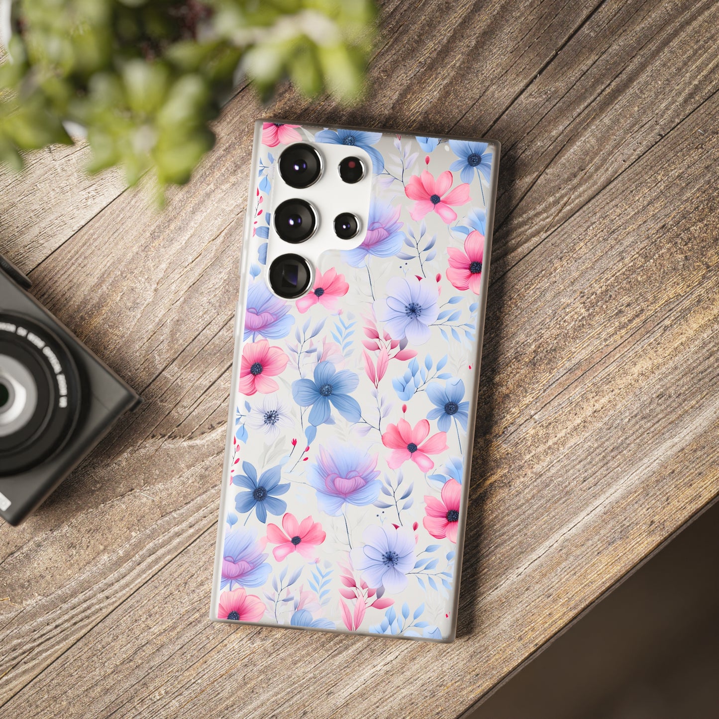 Floral Whispers - Soft Hues of Violets, Pinks, and Blues - Flexi Phone Case Phone Case Pattern Symphony Samsung Galaxy S23 Ultra with gift packaging  