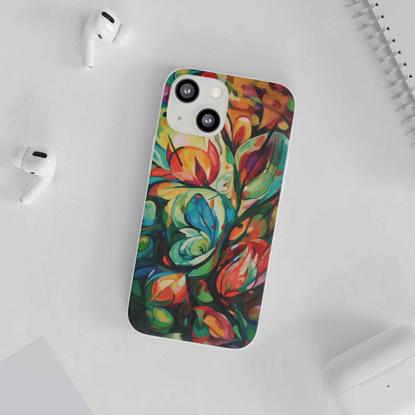 Spring Flourish Phone Case - Artistic Floral Elegance - Spring Collection - Flexi Cases Phone Case Pattern Symphony iPhone 13 Mini with gift packaging  