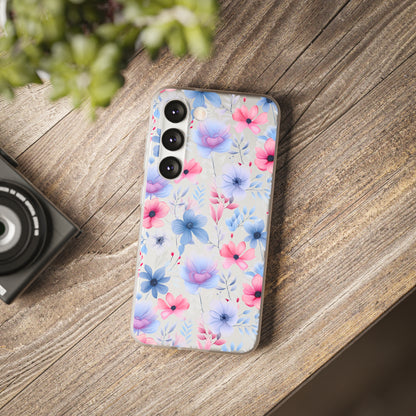 Floral Whispers - Soft Hues of Violets, Pinks, and Blues - Flexi Phone Case Phone Case Pattern Symphony Samsung Galaxy S23  