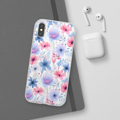 Floral Whispers - Soft Hues of Violets, Pinks, and Blues - Flexi Phone Case Phone Case Pattern Symphony iPhone XS with gift packaging  