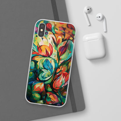 Spring Flourish Phone Case - Artistic Floral Elegance - Spring Collection - Flexi Cases Phone Case Pattern Symphony iPhone XS with gift packaging  