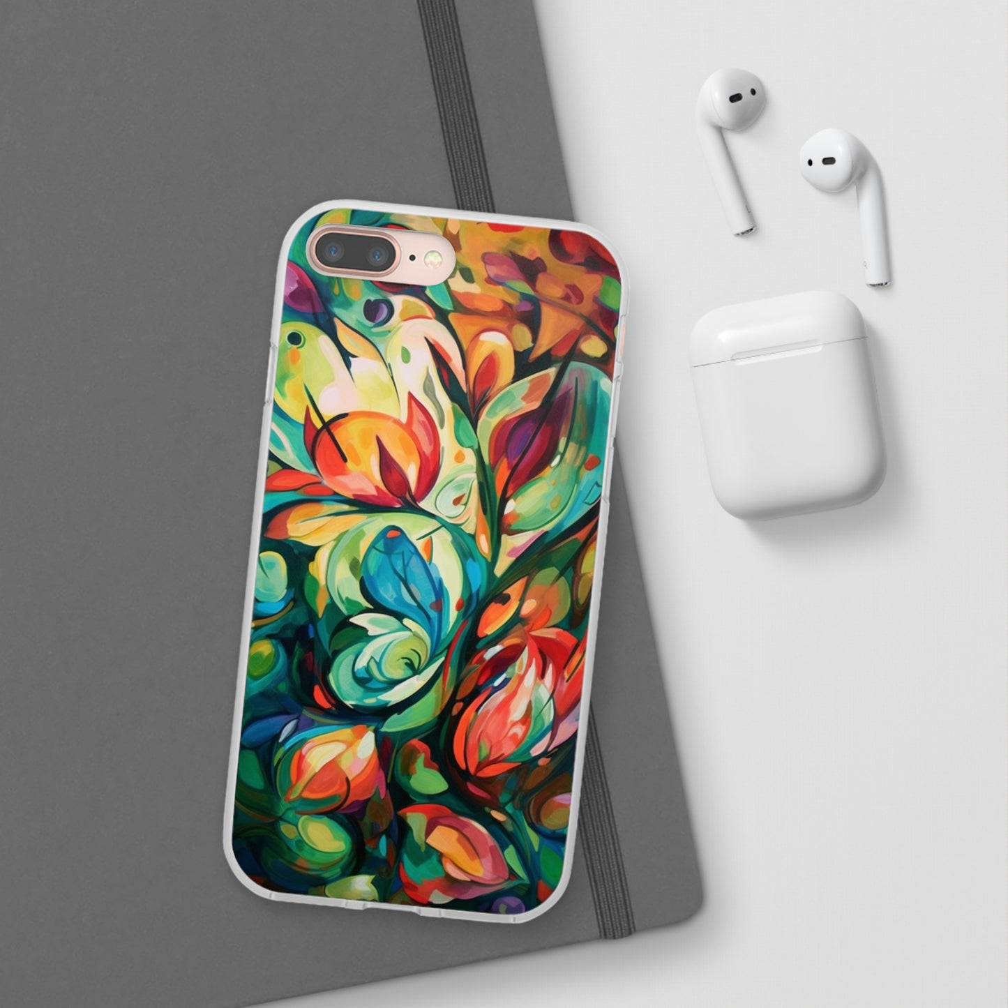 Spring Flourish Phone Case - Artistic Floral Elegance - Spring Collection - Flexi Cases Phone Case Pattern Symphony iPhone 8 Plus with gift packaging  
