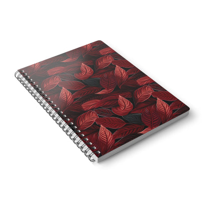 Scarlet Whispers: Lush Autumn Colours in Botanical Bliss - Notebook (A5)