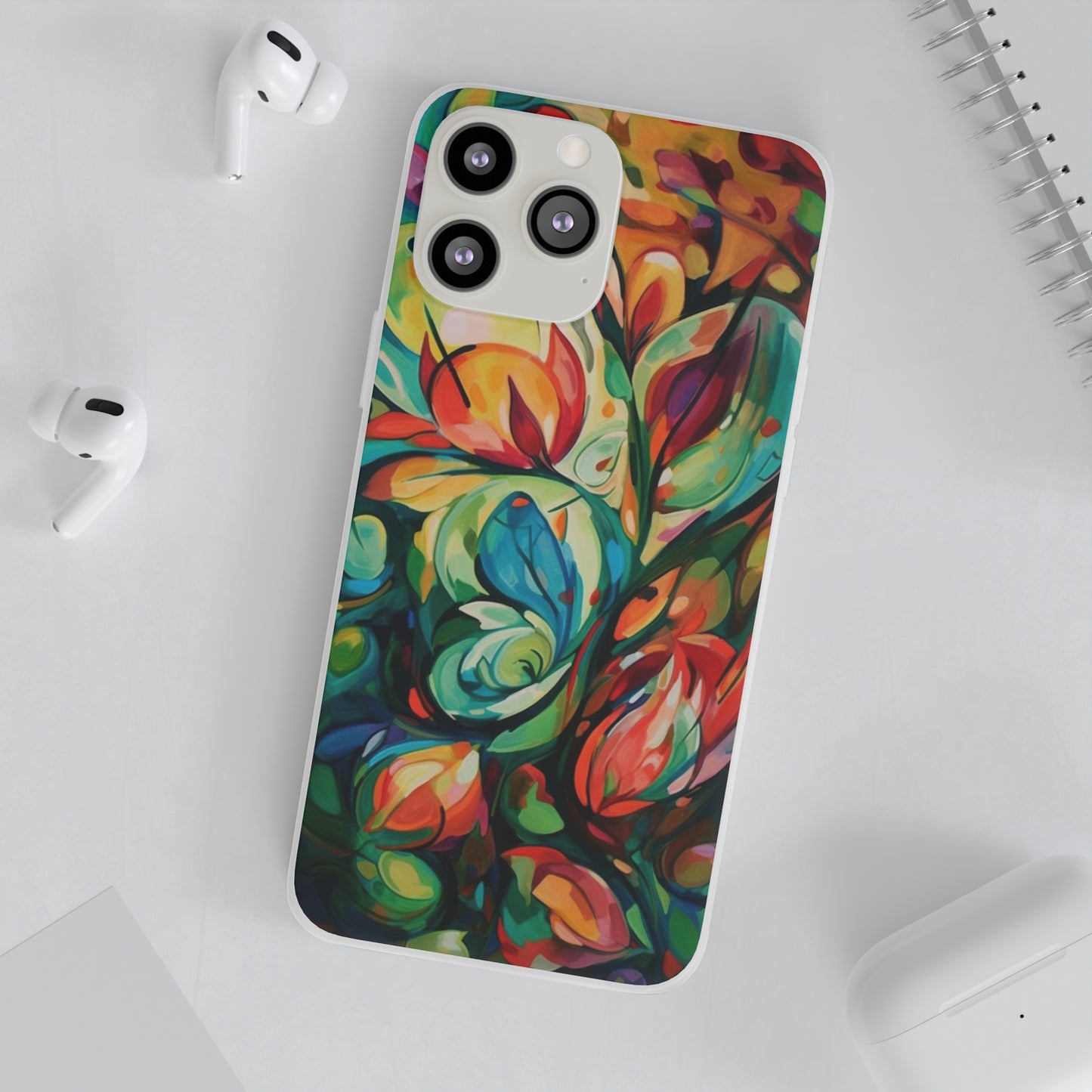 Spring Flourish Phone Case - Artistic Floral Elegance - Spring Collection - Flexi Cases Phone Case Pattern Symphony iPhone 13 Pro Max with gift packaging  