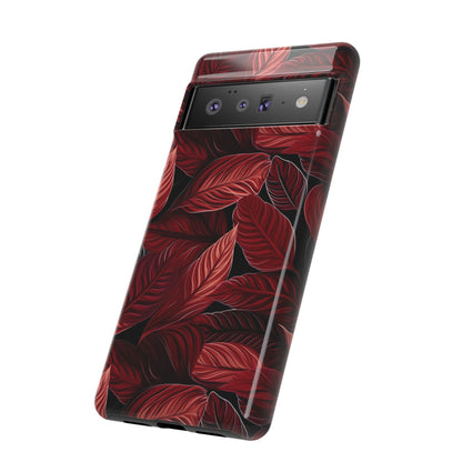 Scarlet Whispers: Lush Autumn Colours in Botanical Bliss - Tough Phone Case