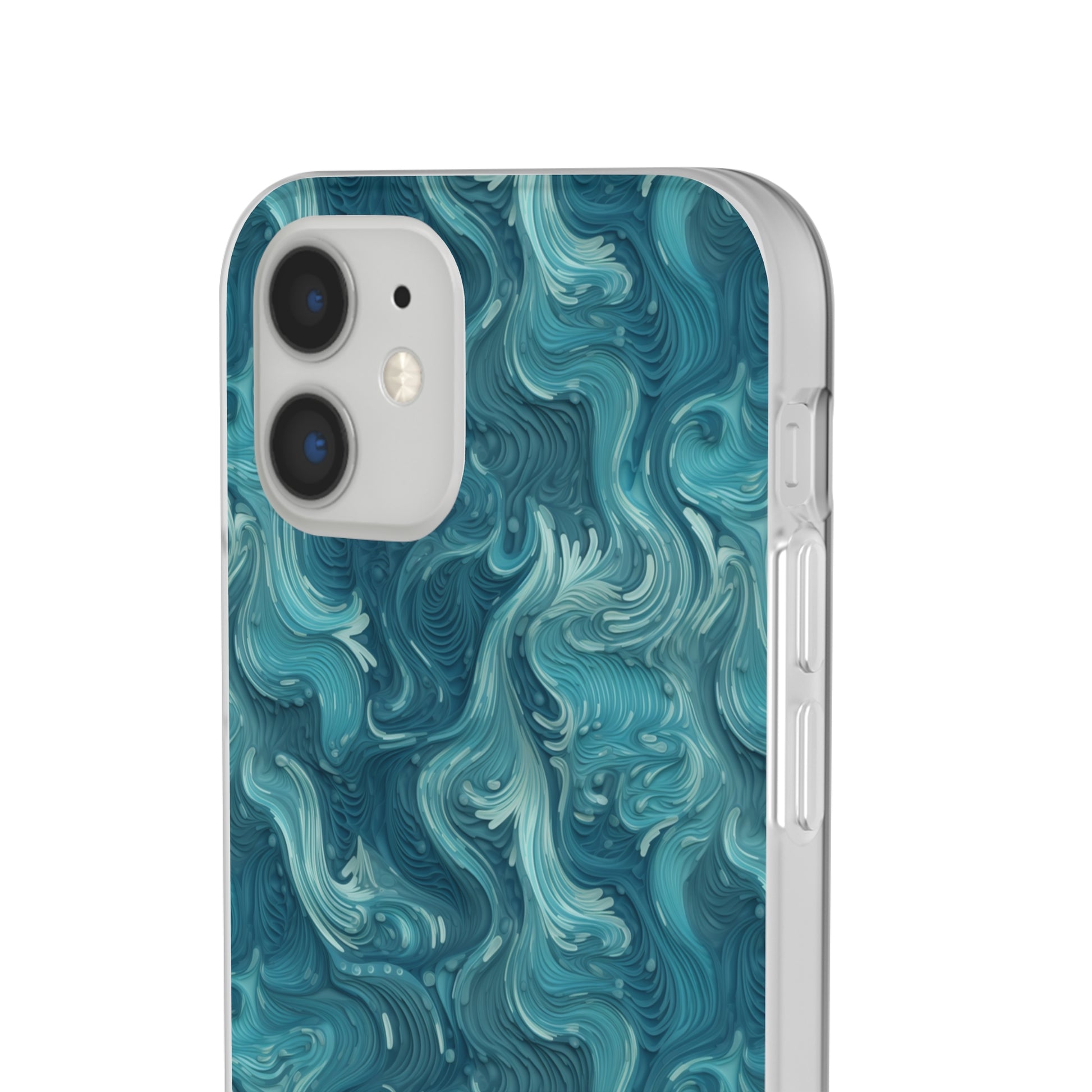 Azure Depths - Layered Blue Topographic Design Phone Case - Flexi Cases Phone Case Pattern Symphony   