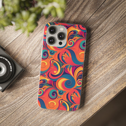 Groovy Psychedelic Swirls Phone Case - Embrace the Free-Spirited Vibe - Bold and Beautiful - Flexi Cases