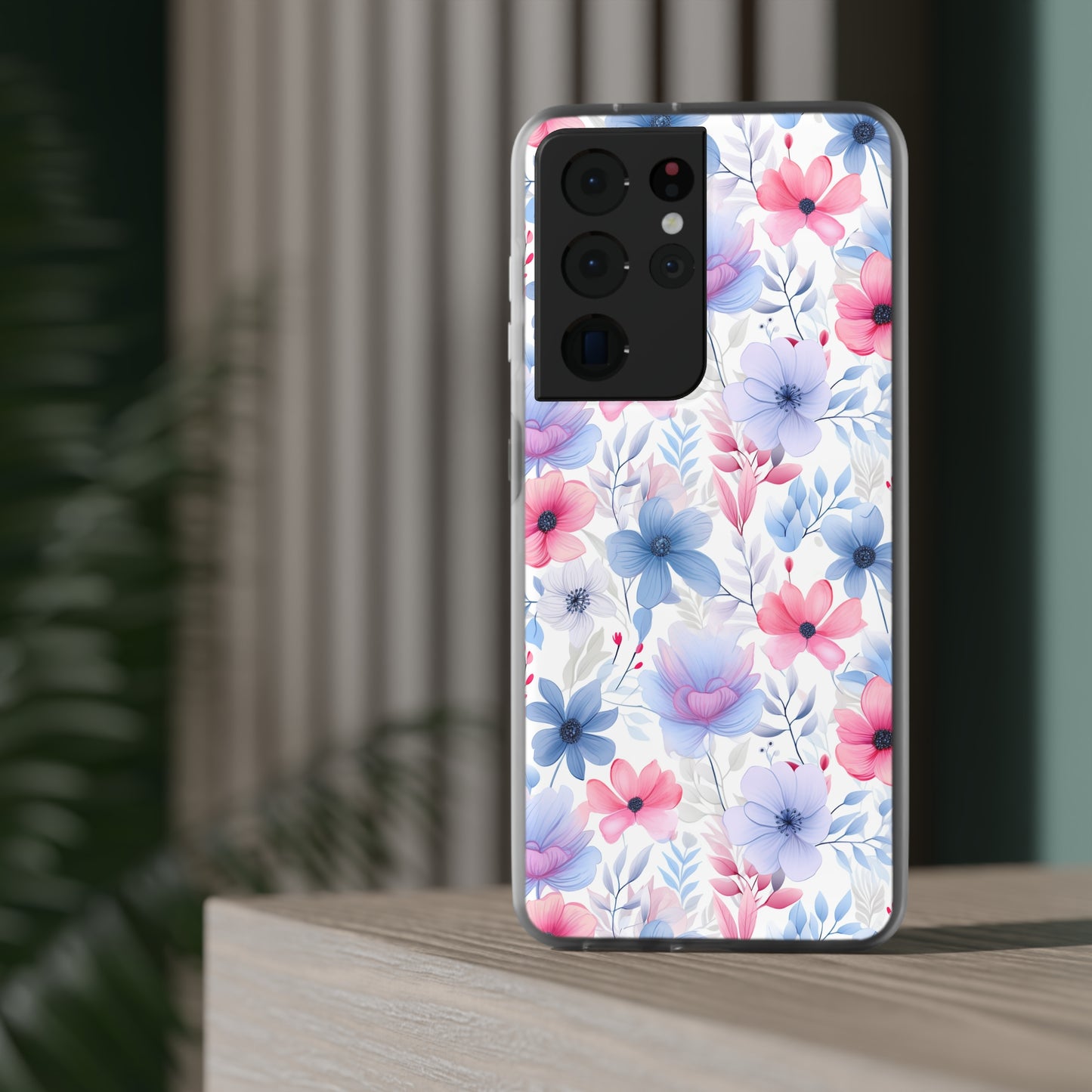 Floral Whispers - Soft Hues of Violets, Pinks, and Blues - Flexi Phone Case Phone Case Pattern Symphony Samsung Galaxy S21 Ultra with gift packaging  