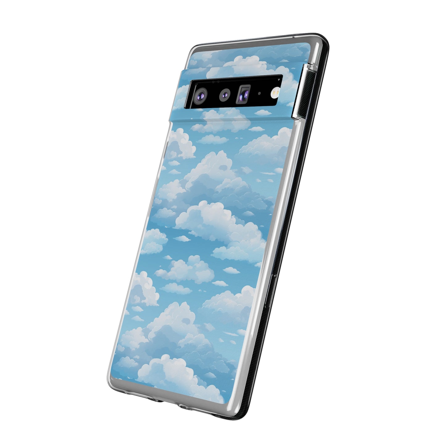 Boundless Azure Horizon - Calm Sky Design Soft Phone Case for IPhone, Samsung, and Google Pixel Phone Case Pattern Symphony Google Pixel 6 Pro Transparent 