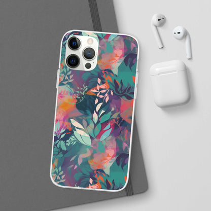 Botanical Bliss - Stylized Abstract Flower Design Flexible Phone Case Phone Case Pattern Symphony iPhone 12 Pro  
