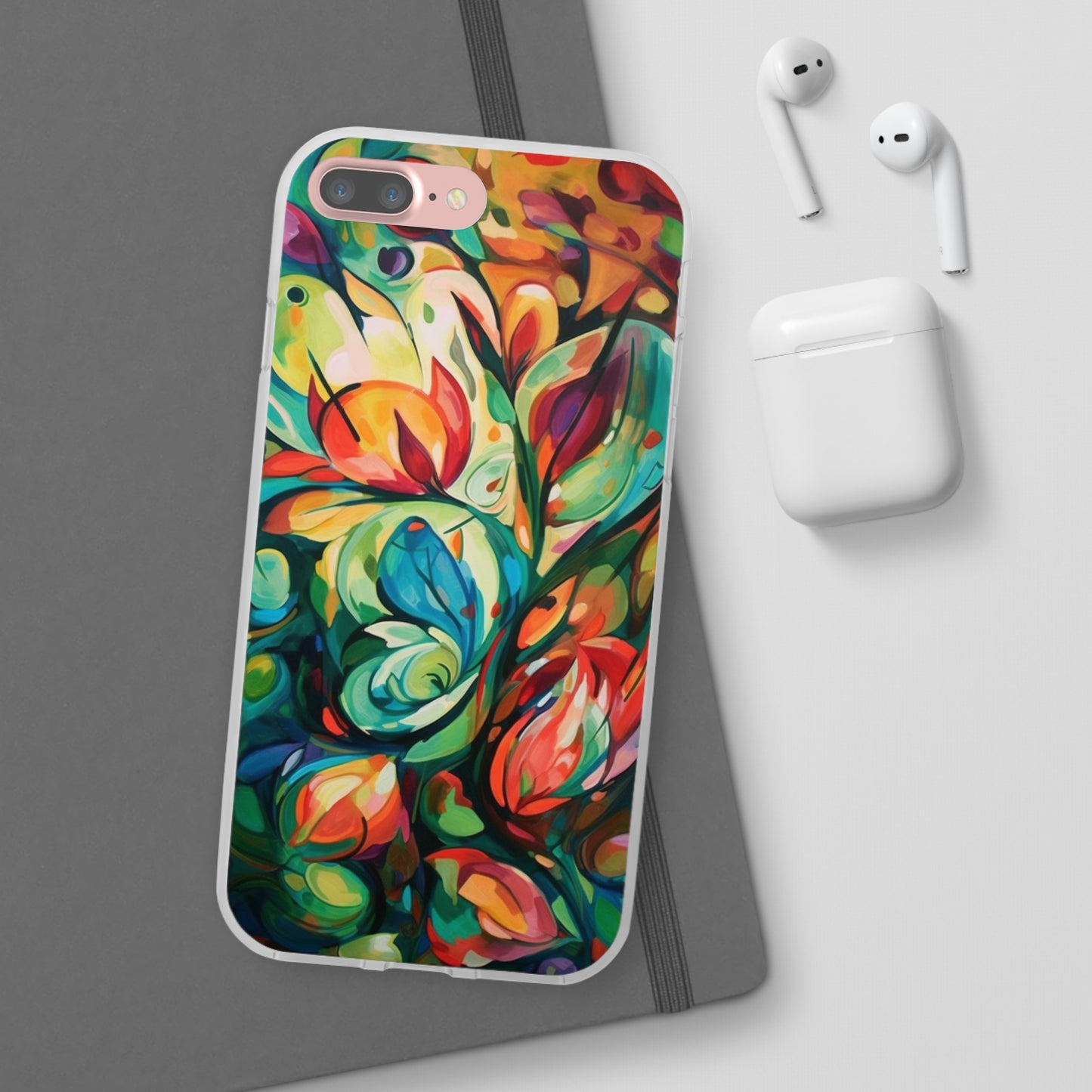 Spring Flourish Phone Case - Artistic Floral Elegance - Spring Collection - Flexi Cases Phone Case Pattern Symphony iPhone 7 Plus with gift packaging  