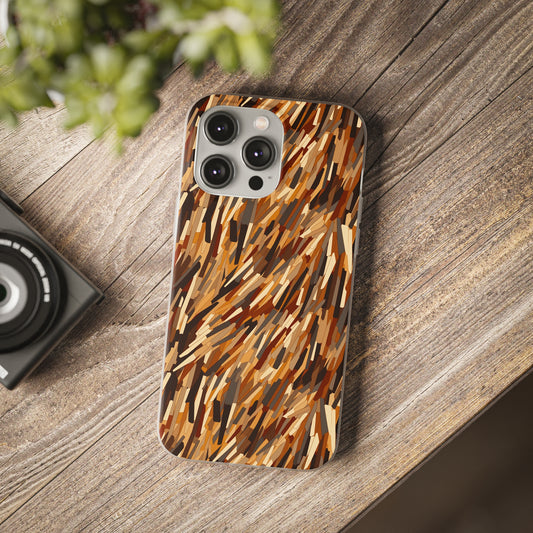 Fragmented Forest: Autumn's Abstract Palette Flexible Phone Case
