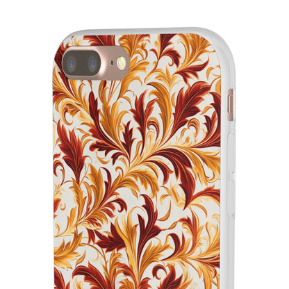 Swirling Autumn: Vortexes of Fall Foliage in Gold and Bronze - Flexible Phone Case