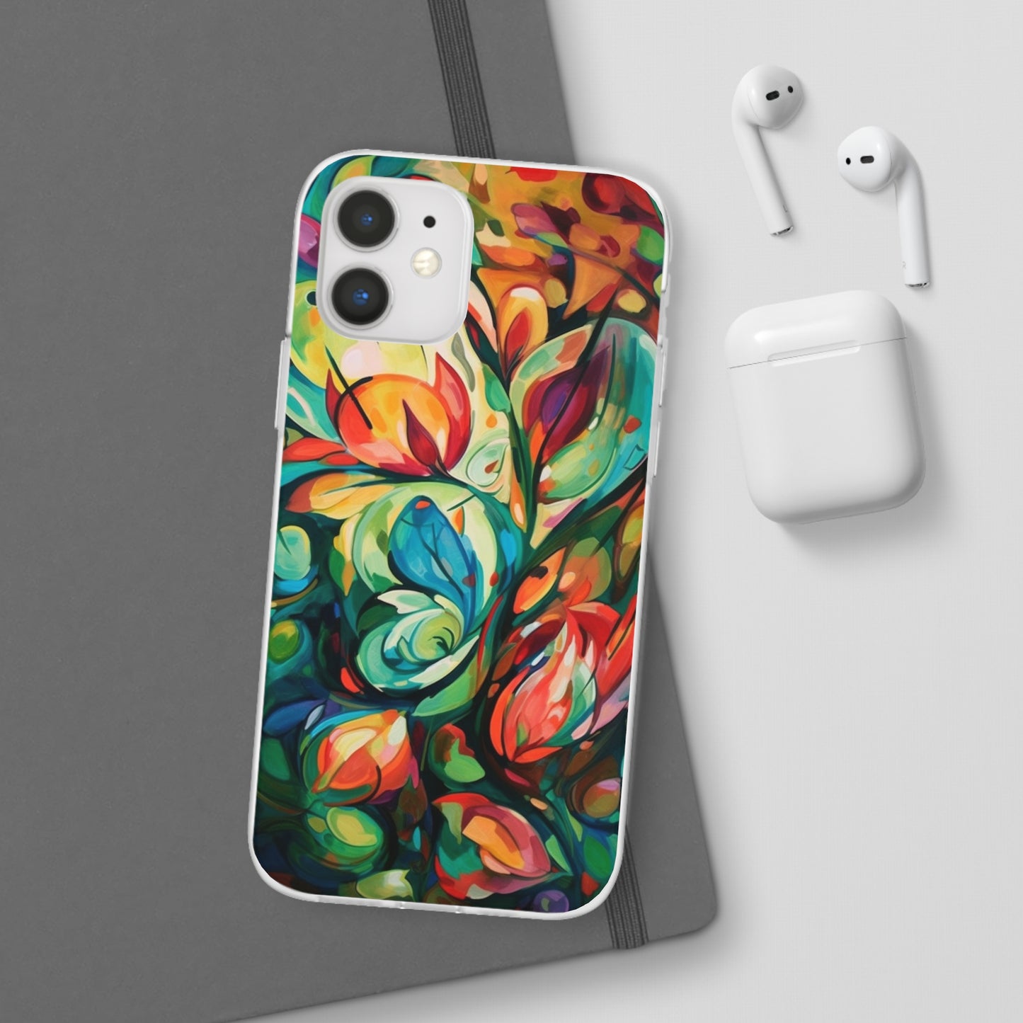 Spring Flourish Phone Case - Artistic Floral Elegance - Spring Collection - Flexi Cases Phone Case Pattern Symphony iPhone 12 with gift packaging  