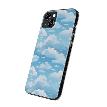 Boundless Azure Horizon - Calm Sky Design Soft Phone Case for IPhone, Samsung, and Google Pixel Phone Case Pattern Symphony iPhone 14 Transparent 