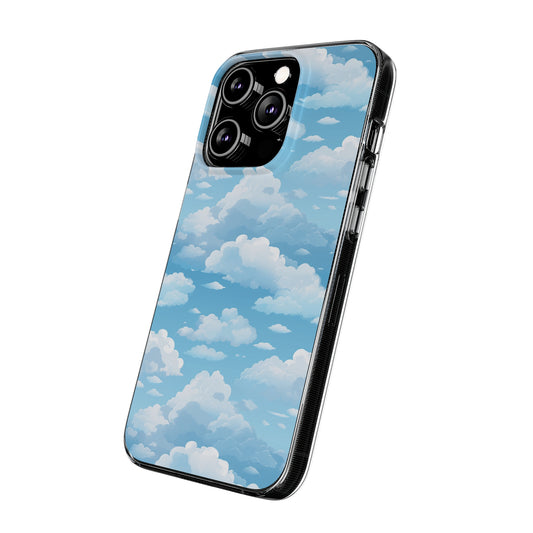 Boundless Azure Horizon - Calm Sky Design Soft Phone Case for IPhone, Samsung, and Google Pixel Phone Case Pattern Symphony iPhone 14 Pro Transparent 