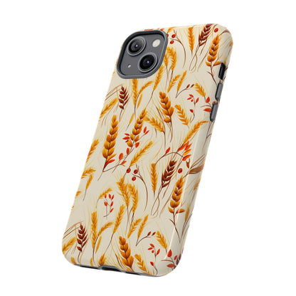 Golden Harvest: An Autumn Collage of Wheat and Berries - Tough Phone Case