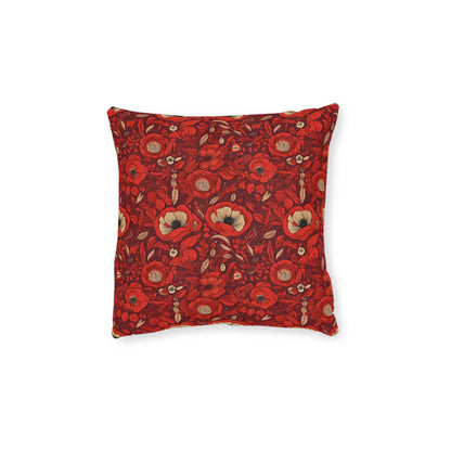 Radiant Spring Blossoms - Vibrant Red Floral Design Sofa and Chair Cushion