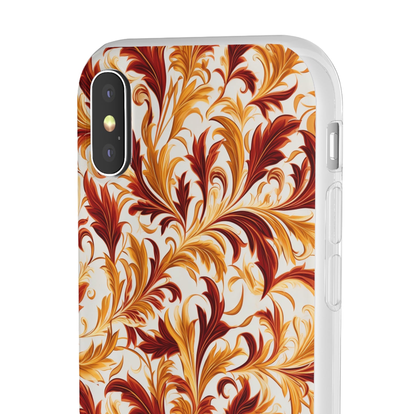 Swirling Autumn: Vortexes of Fall Foliage in Gold and Bronze - Flexible Phone Case
