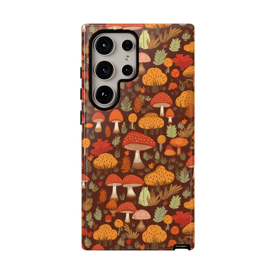 Autumn Spore Wonderland: Enchanting Mushroom and Leaf Designs - Tough Phone Case
