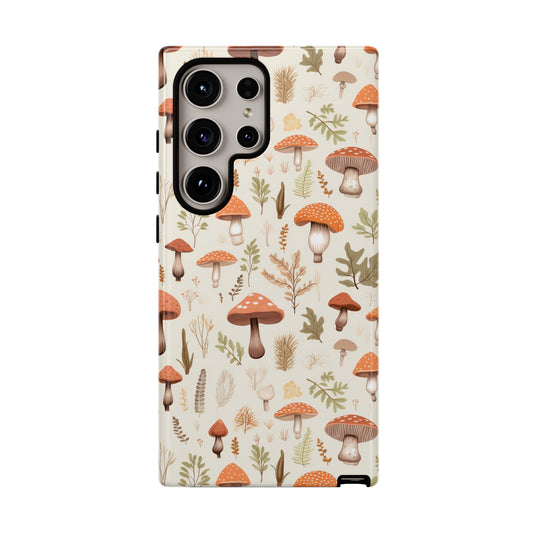 Mushroom Haven - Autumnal Tones Botanical Illustration - Tough Phone Case