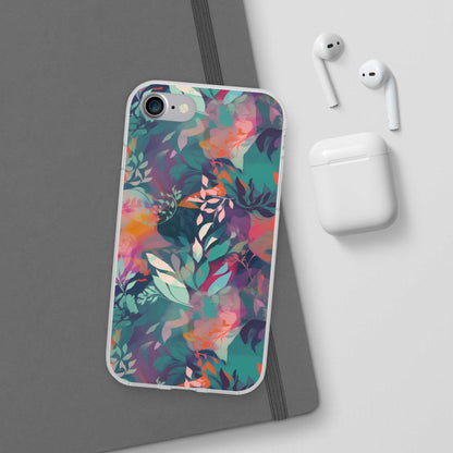 Botanical Bliss - Stylized Abstract Flower Design Flexible Phone Case Phone Case Pattern Symphony iPhone 7  