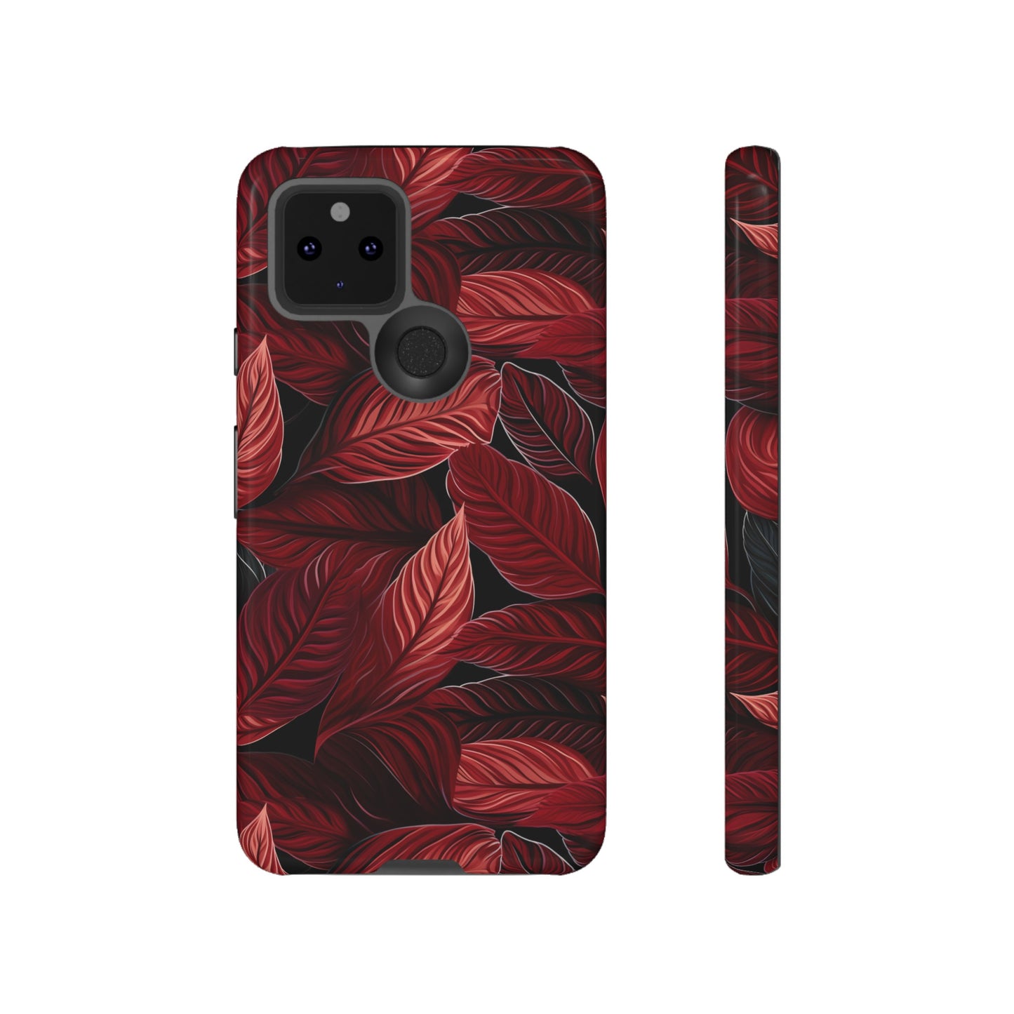 Scarlet Whispers: Lush Autumn Colours in Botanical Bliss - Tough Phone Case