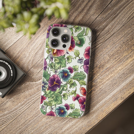 Watercolour Pansy Phone Case - Delicate Floral Elegance - Spring Collection - Flexi Cases Phone Case Pattern Symphony iPhone 14 Pro Max  