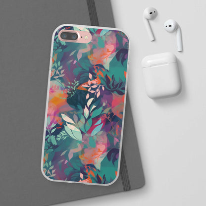 Botanical Bliss - Stylized Abstract Flower Design Flexible Phone Case Phone Case Pattern Symphony iPhone 7 Plus  