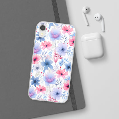 Floral Whispers - Soft Hues of Violets, Pinks, and Blues - Flexi Phone Case Phone Case Pattern Symphony iPhone XR  
