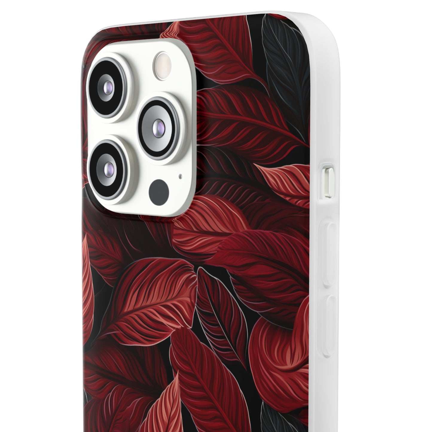Scarlet Whispers: Lush Autumn Colours in Botanical Bliss - Flexible Phone Case
