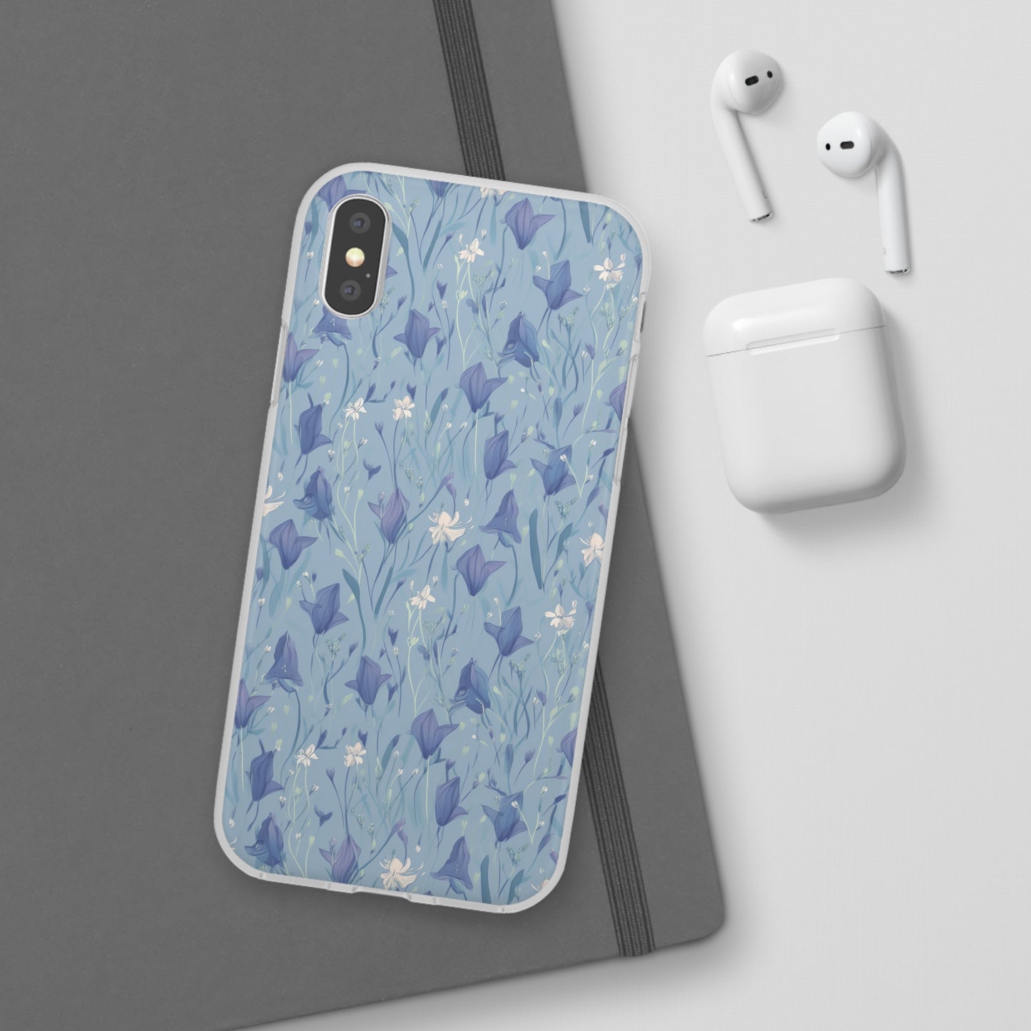 Enchanting Bluebell Harmony Phone Case - Captivating Floral Design - Spring Collection - Flexi Cases Phone Case Pattern Symphony iPhone XS with gift packaging  