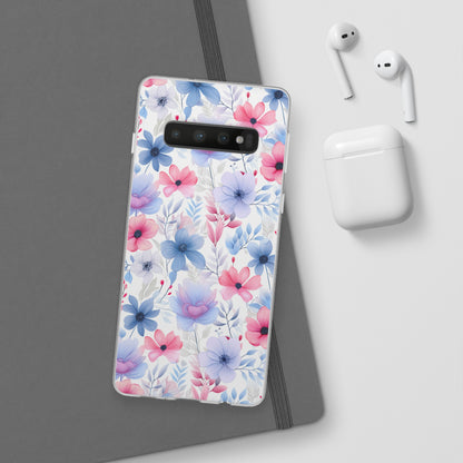 Floral Whispers - Soft Hues of Violets, Pinks, and Blues - Flexi Phone Case Phone Case Pattern Symphony Samsung Galaxy S10 with gift packaging  
