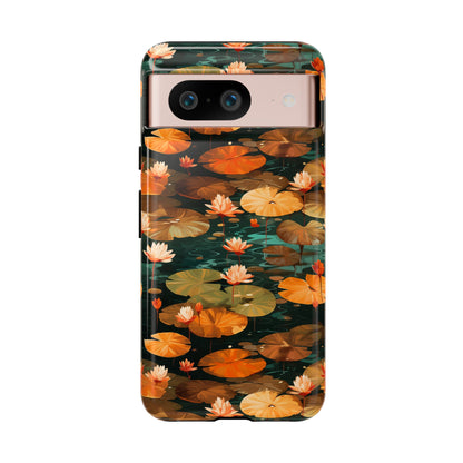 Orange Lotus Whisper: Autumn on the Water - Tough Phone Case