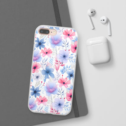 Floral Whispers - Soft Hues of Violets, Pinks, and Blues - Flexi Phone Case Phone Case Pattern Symphony iPhone 8 Plus  