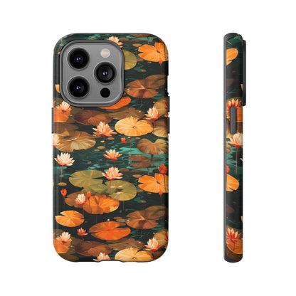 Orange Lotus Whisper: Autumn on the Water - Tough Phone Case