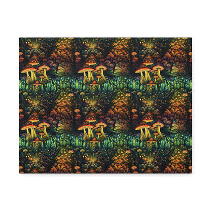Neon Hallucinations: An Illuminated Autumn Spectacle - Satin Canvas, Stretched