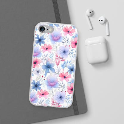 Floral Whispers - Soft Hues of Violets, Pinks, and Blues - Flexi Phone Case Phone Case Pattern Symphony iPhone 7  