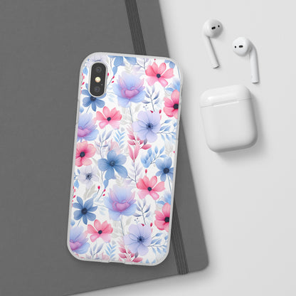 Floral Whispers - Soft Hues of Violets, Pinks, and Blues - Flexi Phone Case Phone Case Pattern Symphony iPhone X with gift packaging  